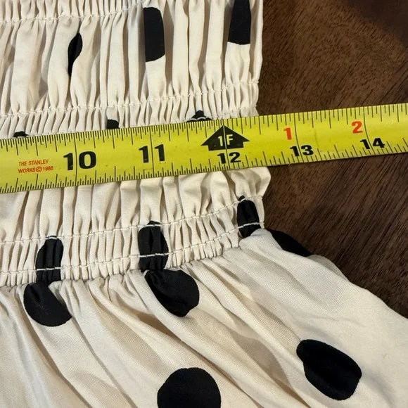 En Saison,  NWT Polka Dot Smocked Midi Dress Bow Strap Pockets, Size M - Picture 11 of 13